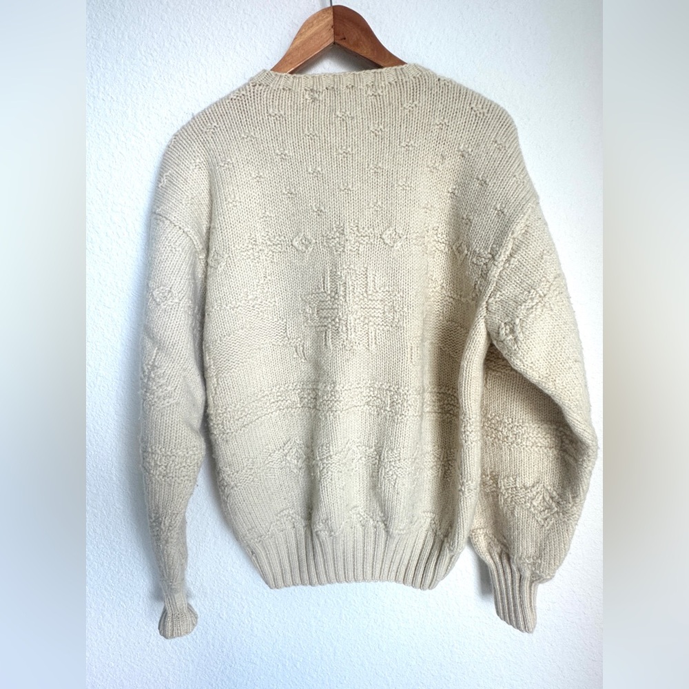Vintage 90s Polo Ralph Lauren 100% wool hand‎ knit reindeer snowflake sweater - Picture 7 of 17